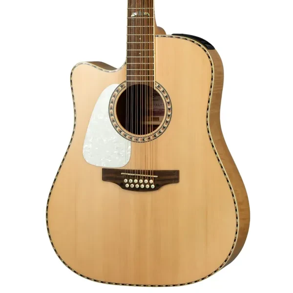 Takamine GD74CE Left-Handed 12-String Dreadnought A/E Guitar, Solid Spruce Top