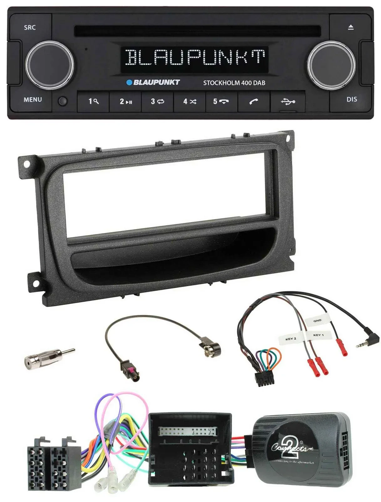 Blaupunkt Lenkrad Bluetooth DAB CD USB Autoradio für Ford C-Max Focus Can 07-10
