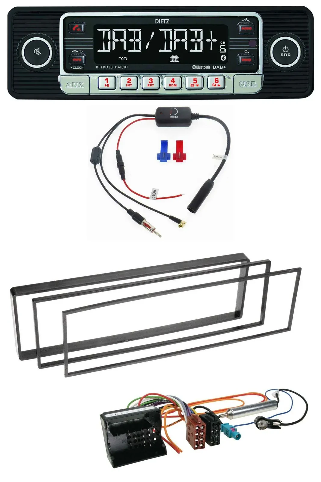 Dietz MP3 DAB Bluetooth USB Autoradio für Peugeot 307, 1007 (2001-2009)