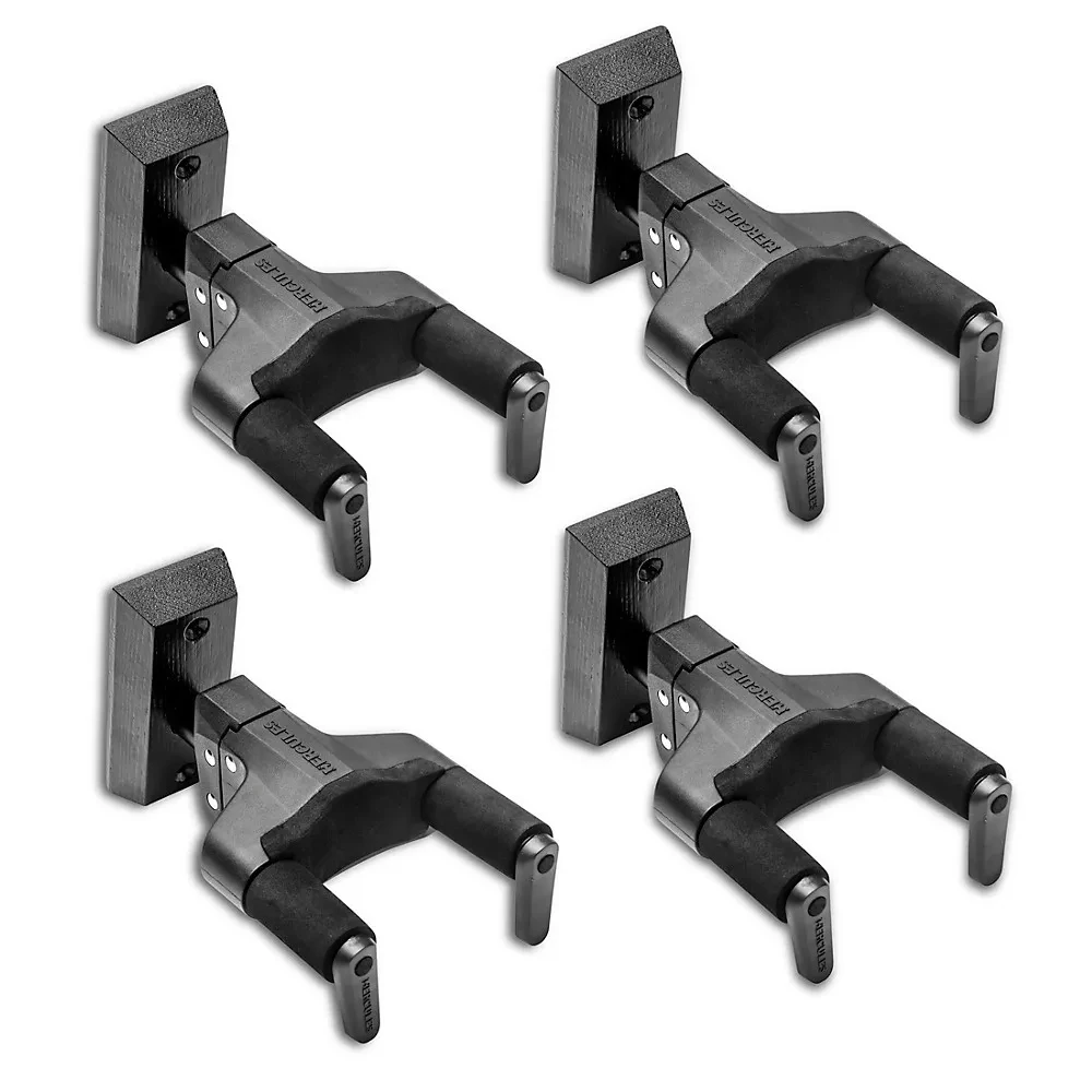 Hercules GSP38WBK PLUS Universal Auto Grip Wall Mount Guitar Hanger 4-Pack