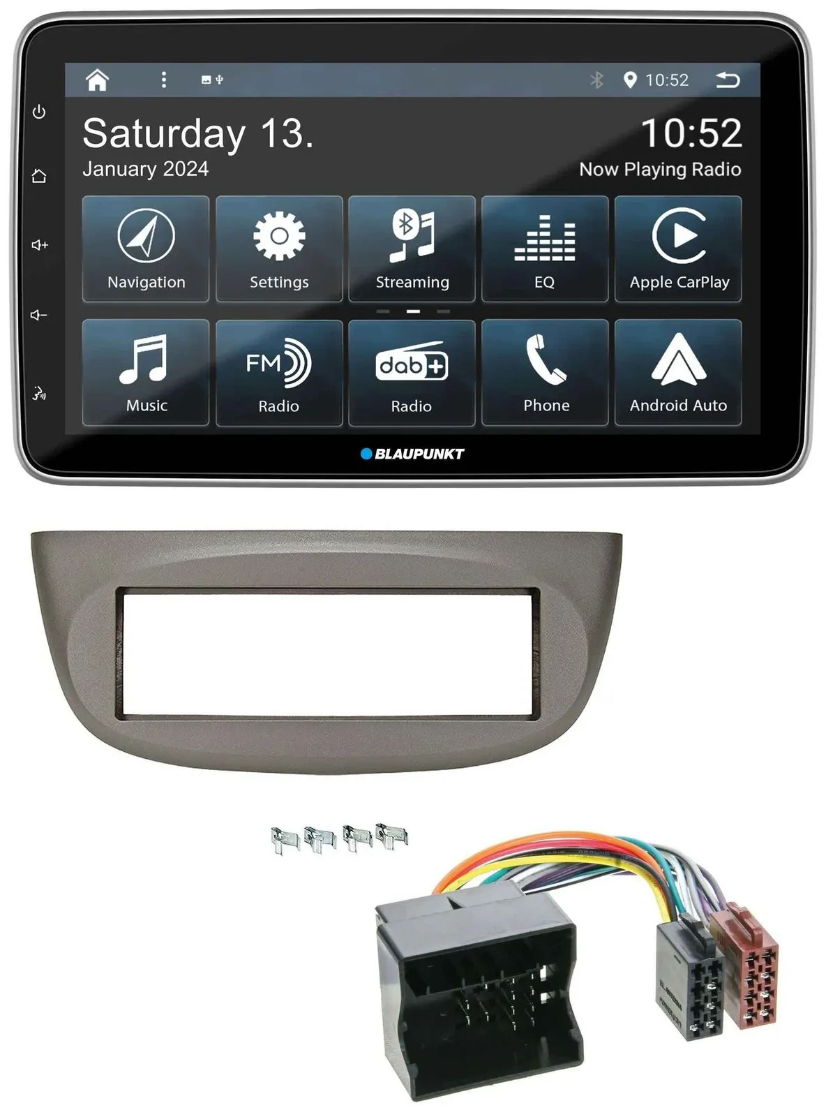 Blaupunkt USB DAB SD MP3 Bluetooth Autoradio für Renault Twingo 07-14 beige-grau