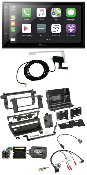 Pioneer USB Lenkrad 2DIN Bluetooth DAB Autoradio für BMW 3-er E46 2001-2006 1 Sc