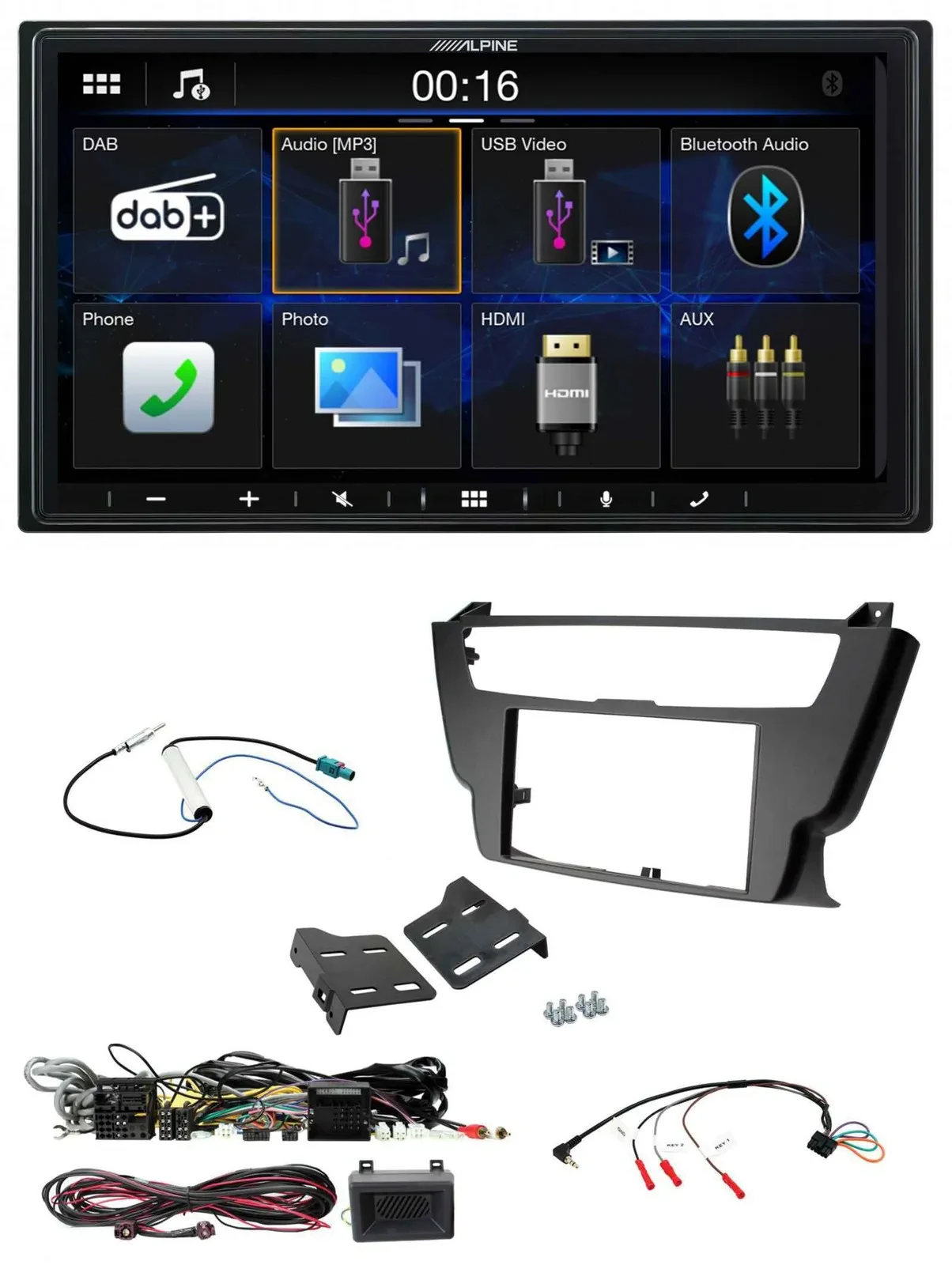 Alpine Bluetooth 2DIN Lenkrad DAB USB Autoradio für BMW 3er 4er 2012-2016 ohne V