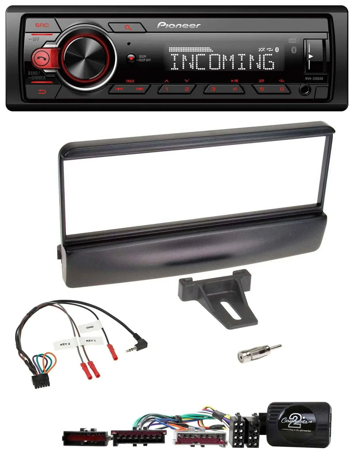 Pioneer Bluetooth USB DAB Lenkrad Autoradio für Ford Mondeo 2000-02 schwarz