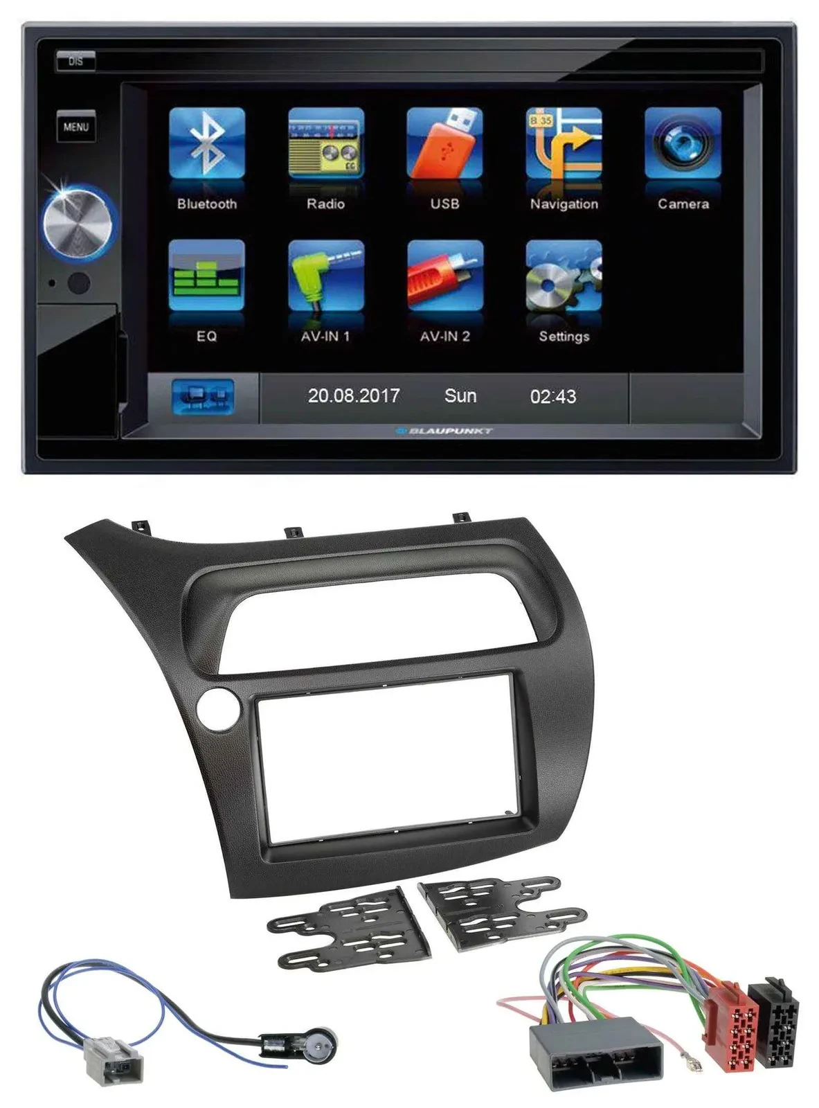 Blaupunkt SD Bluetooth 2DIN MP3 USB AUX Autoradio für Honda Civic (2006-2012)