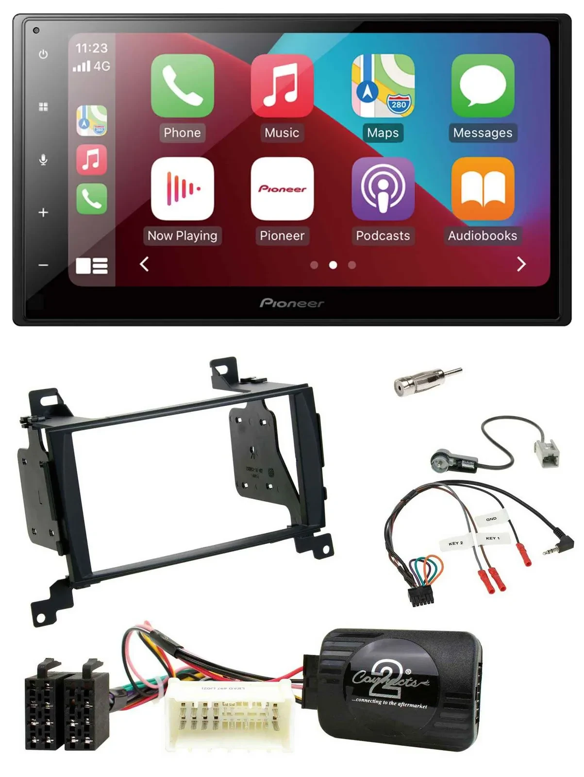 Pioneer USB Lenkrad DAB 2DIN Bluetooth Autoradio für Hyundai Santa Fe 07-12