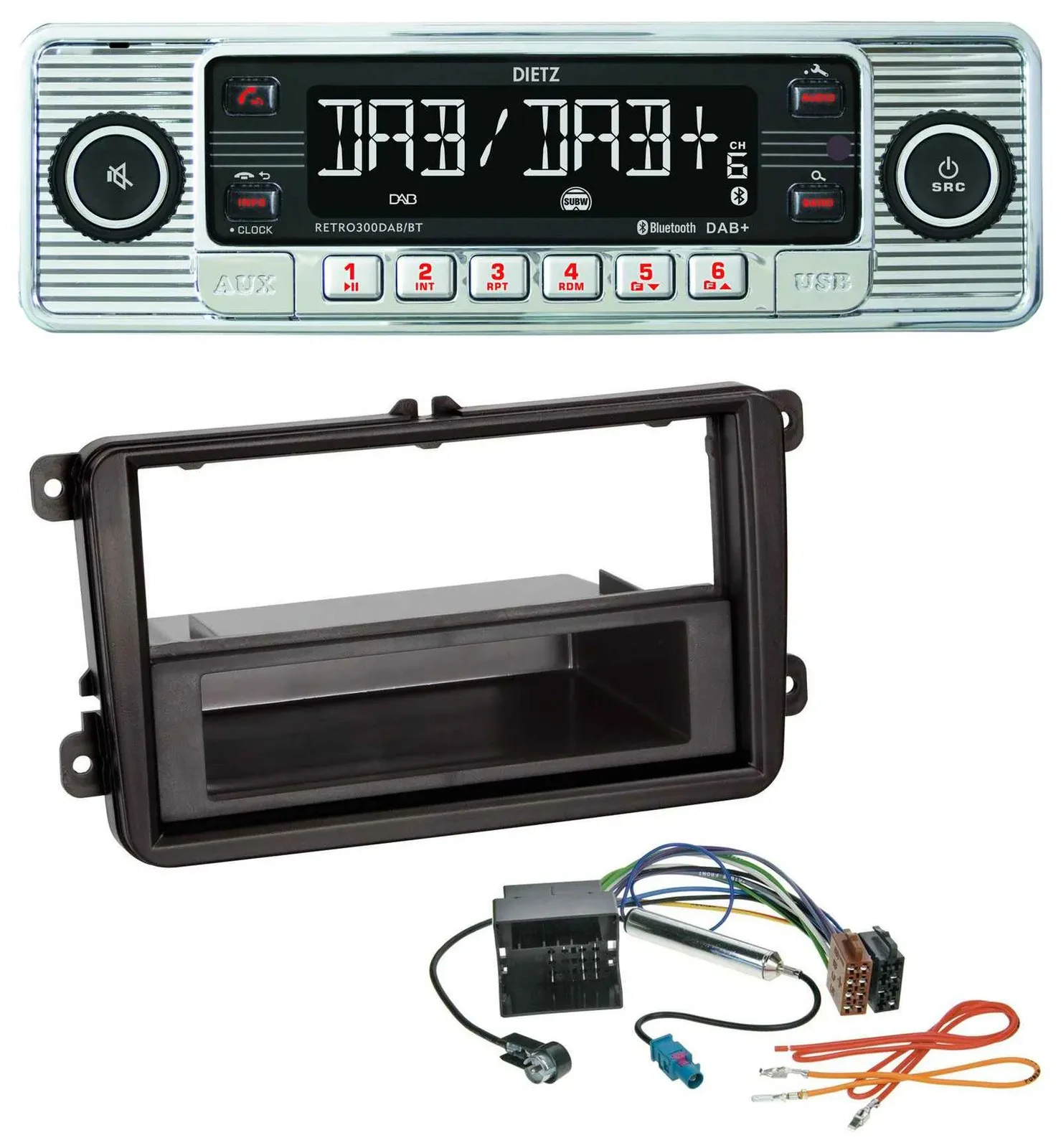 Dietz Bluetooth MP3 DAB USB Autoradio für Skoda Fabia Octavia Rapid Roomster