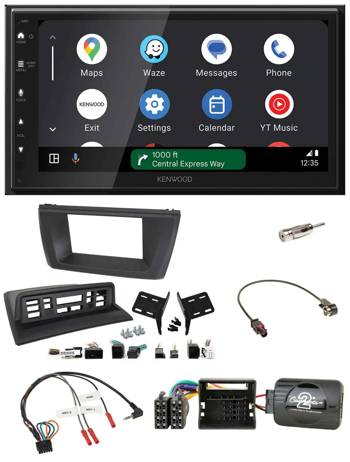 Kenwood DAB Bluetooth USB Lenkrad 2DIN Autoradio für BMW X3 E83 2004-2010 mittig