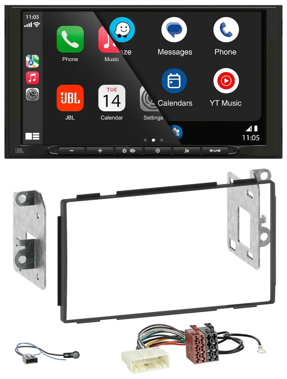 JBL USB 2DIN MP3 Bluetooth AUX Autoradio für Nissan Qashqai 2007-2013