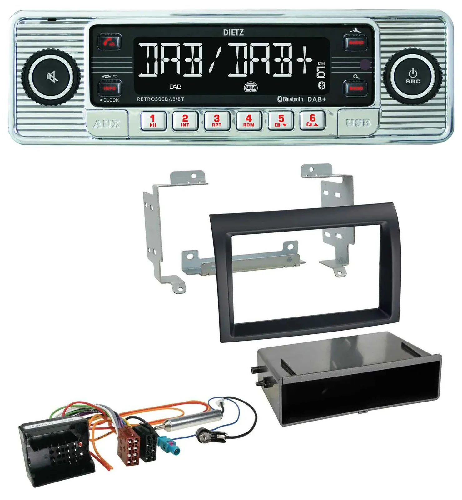 Dietz Bluetooth MP3 DAB USB Autoradio für Citroen Jumper Quadlock 06-11 schwarz