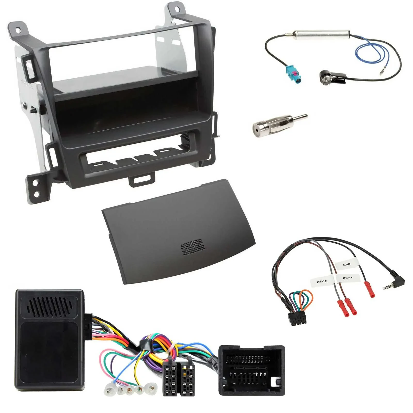 Einbauset Lenkradadapter DIN Autoradio für Opel Tourer Zafira ab 2013 jet black