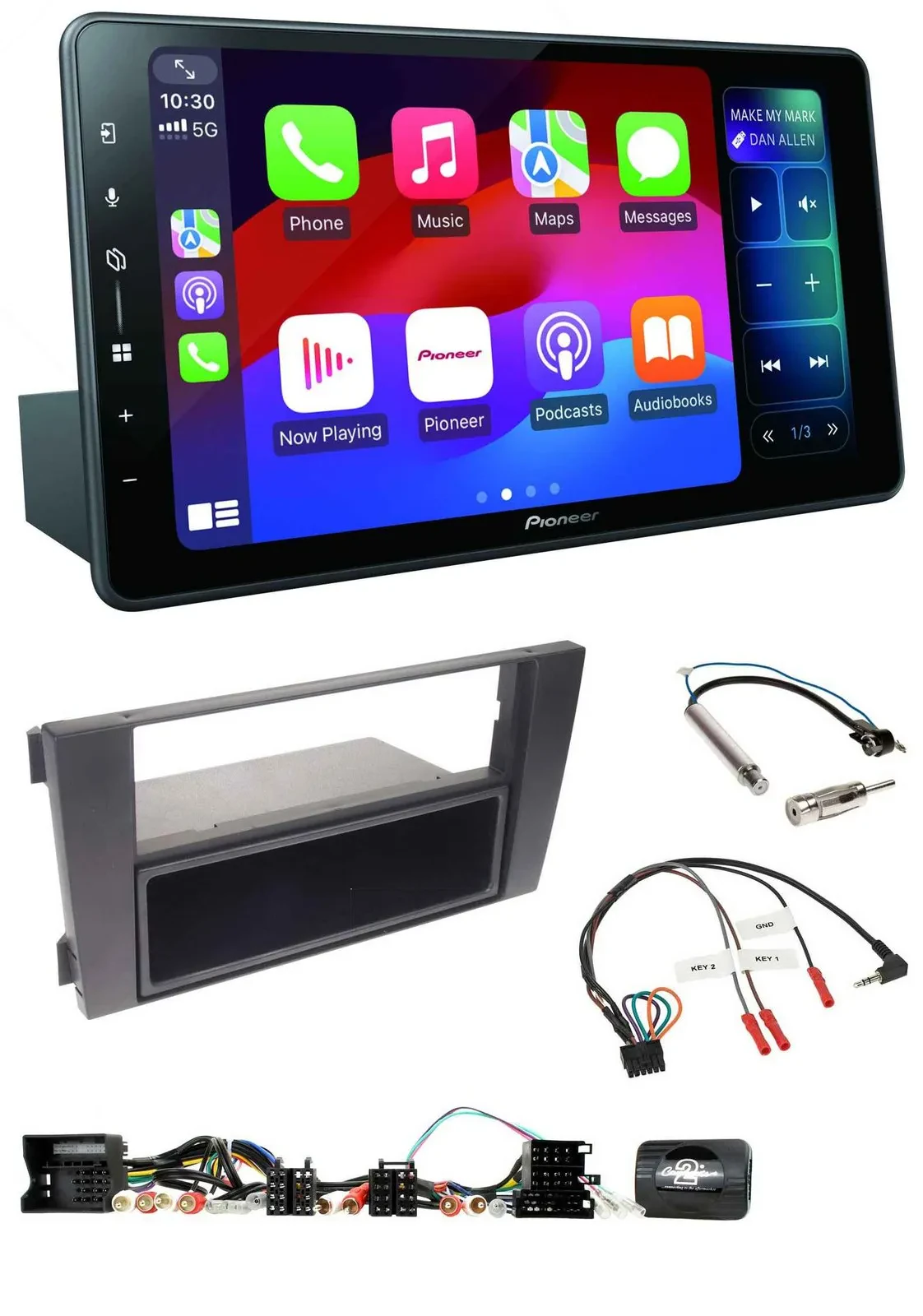 Pioneer Bluetooth DAB Lenkrad USB Autoradio für Audi A6 (2001-2004)