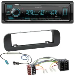 Автомагнитола для Fiat Panda (с 2012) Kenwood Bluetooth, DAB, USB, MP3, черный