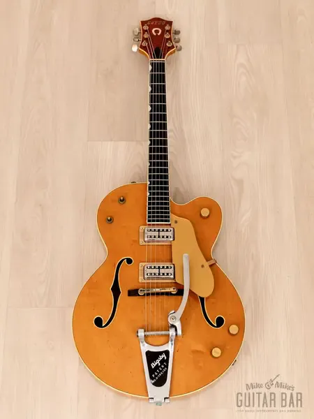 Электрогитара полуакустическая Greco Super Real K-FA-ORN 6120-Style Vintage Guitar Western Orange w/ Case 1988