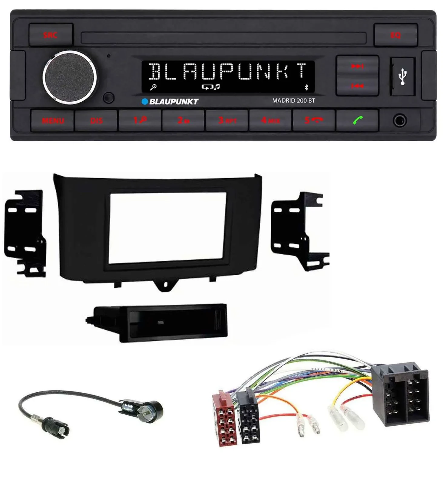 Blaupunkt USB AUX Bluetooth MP3 Autoradio für Smart ForTwo (2010-2015)