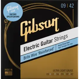 Струны для электрогитары Gibson SEG-BWR9 Brite Wire Reinforced 9-42
