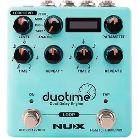Педаль эффектов для электрогитары NUX Duotime Dual Delay Engine Effects Pedal Blue