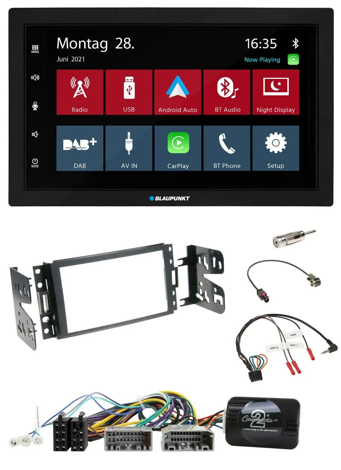 Blaupunkt Lenkrad Bluetooth DAB 2DIN USB Autoradio für Jeep Grand Cherokee 2011-