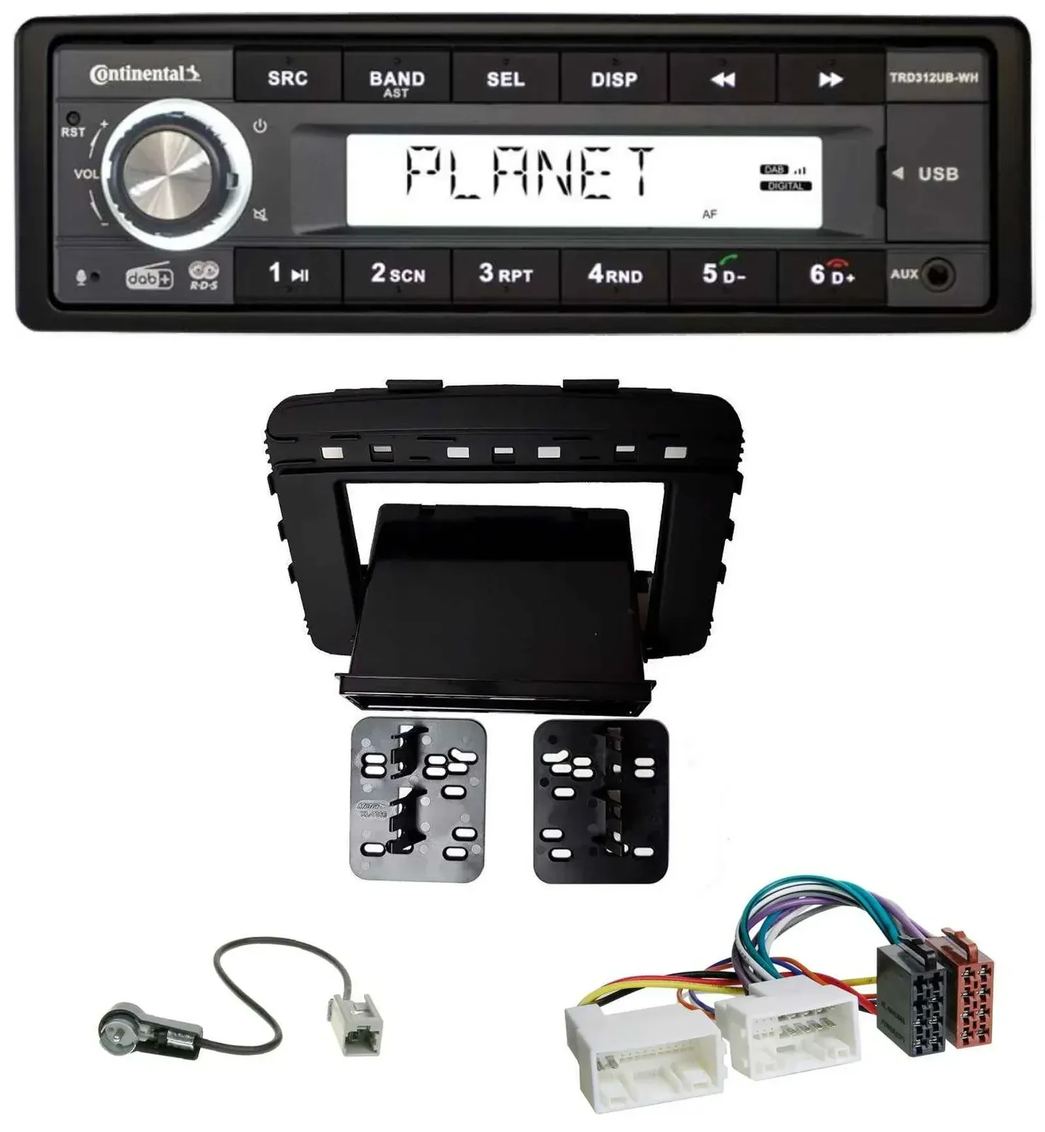 Continental USB 1DIN AUX DAB MP3 Autoradio für Kia Sorento (UM, ab 03/2015)