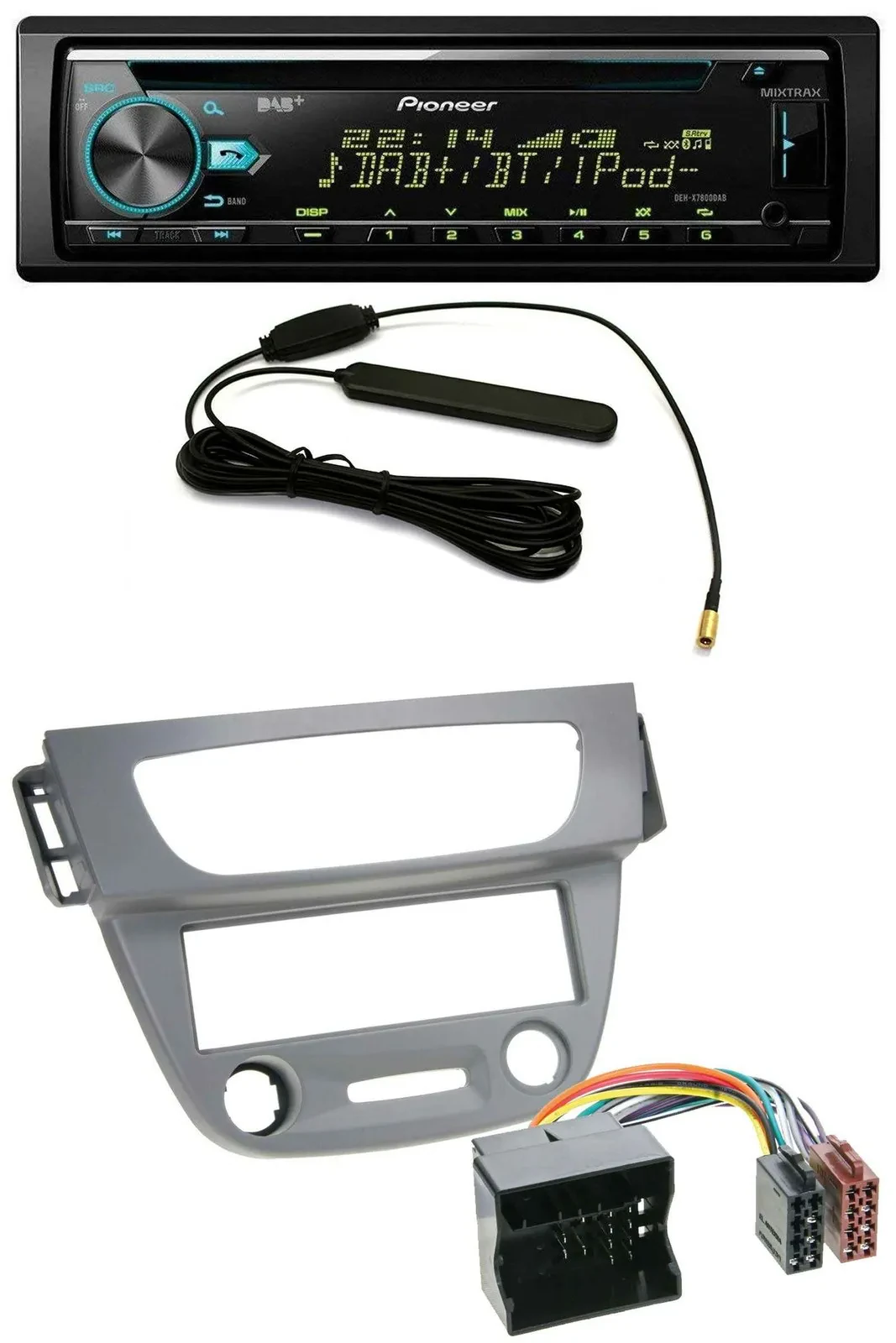 Автомагнитола Pioneer для Renault Megane 3 (2009–2014), CD, MP3, AUX, DAB, USB, серый