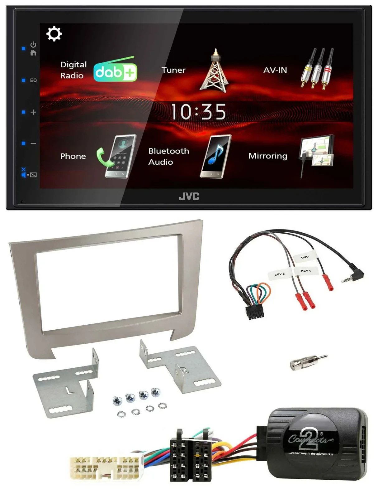 JVC USB Bluetooth Lenkrad DAB 2DIN Autoradio für SSangYong Rexton Telefontasten