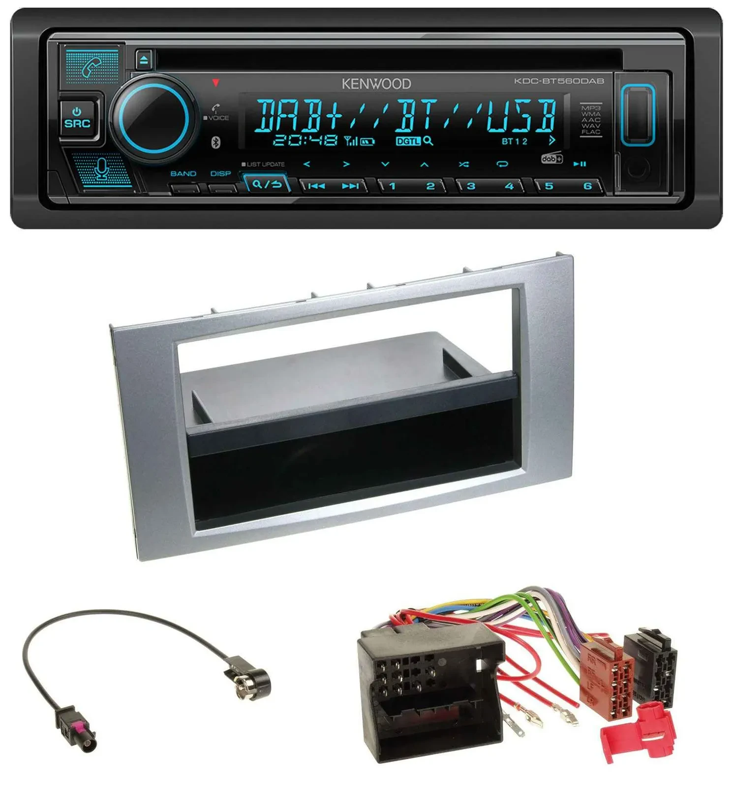 Kenwood Bluetooth DAB CD MP3 USB Autoradio für Ford Kuga Fusion Transit 05-12 si