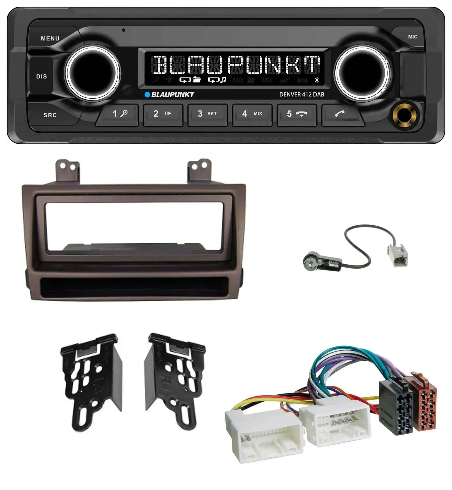 Blaupunkt Bluetooth DAB MP3 USB Autoradio für Hyundai Sonata ab 09 dunkelbraun m