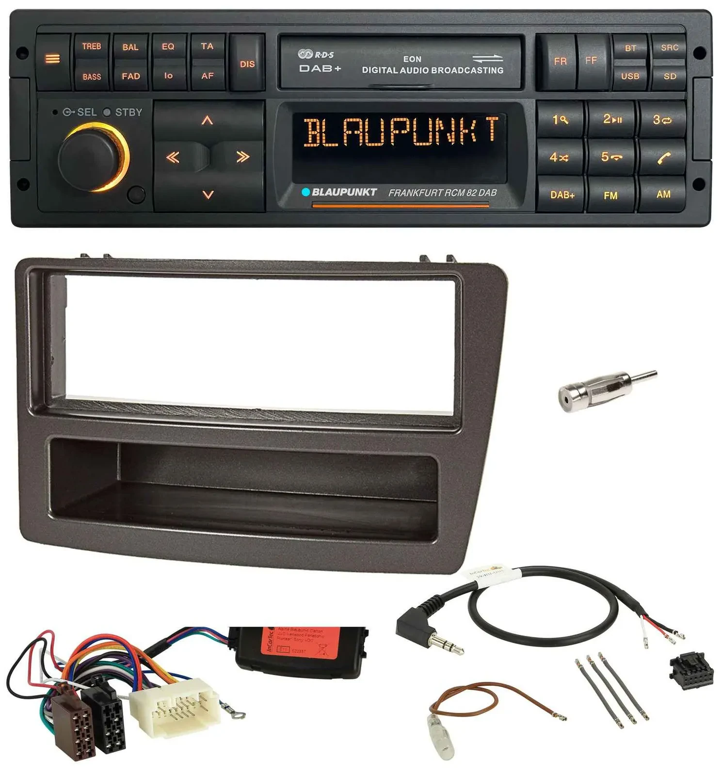 Blaupunkt USB DAB SD Lenkrad Bluetooth Autoradio für Honda Civic 04-06 anthrazit