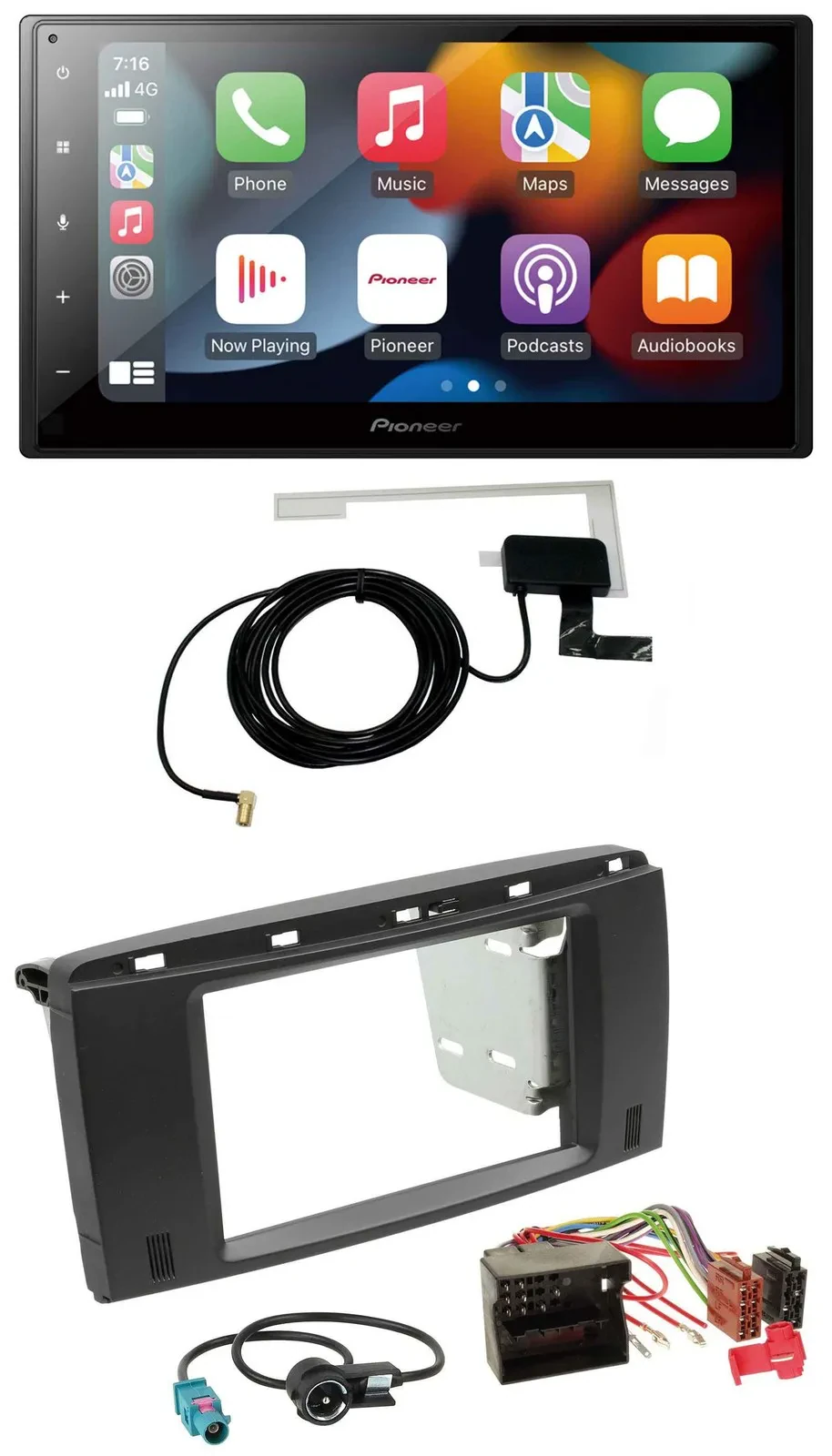 Pioneer MP3 USB Bluetooth DAB 2DIN Autoradio für Mercedes R-Klasse 2006-2012