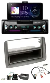 Pioneer USB Lenkrad Bluetooth DAB Autoradio für Fiat Panda 169 2007-2012 grau