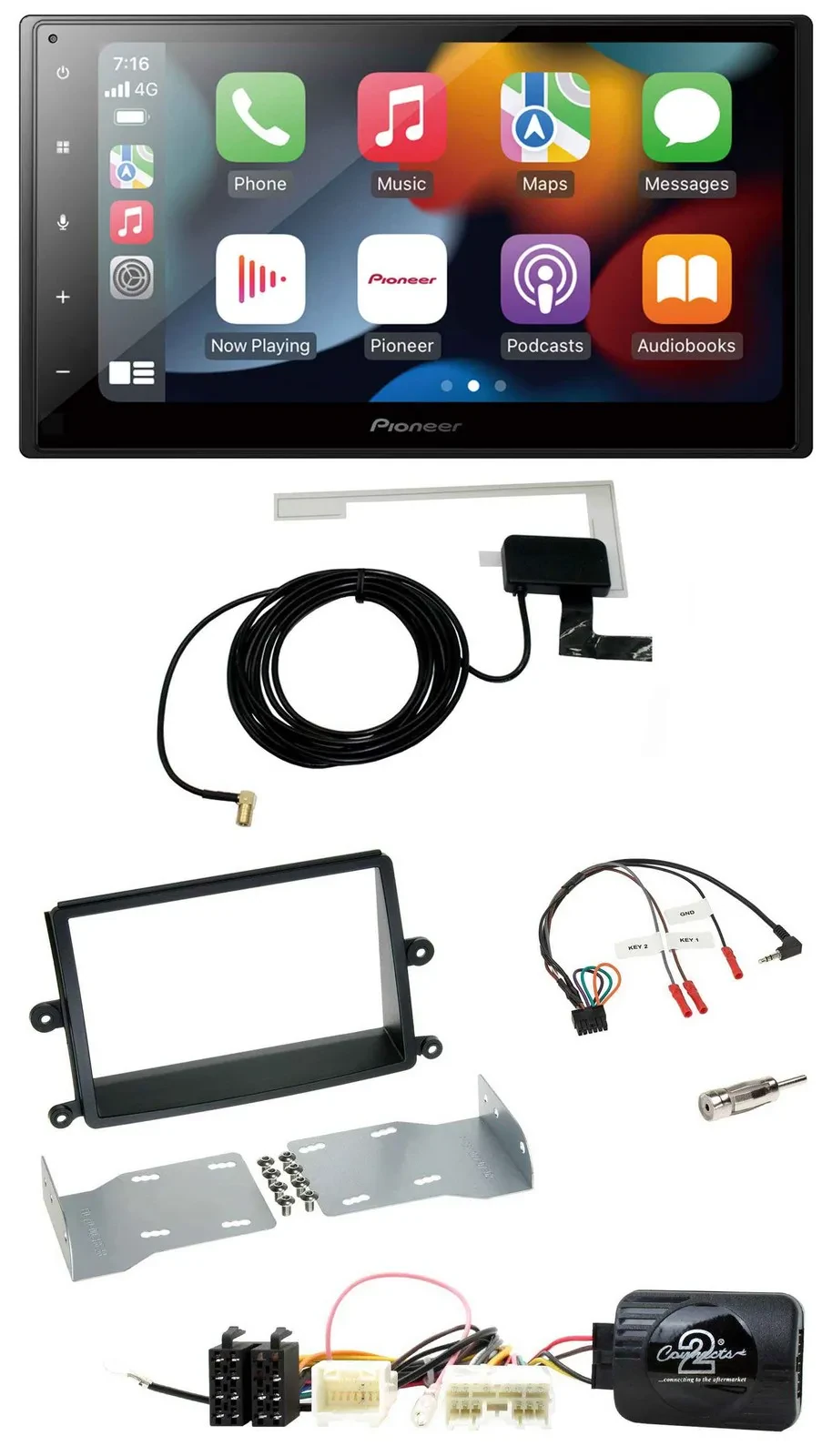 Pioneer Lenkrad USB Bluetooth DAB 2DIN Autoradio für Mitsubishi L200 06-15