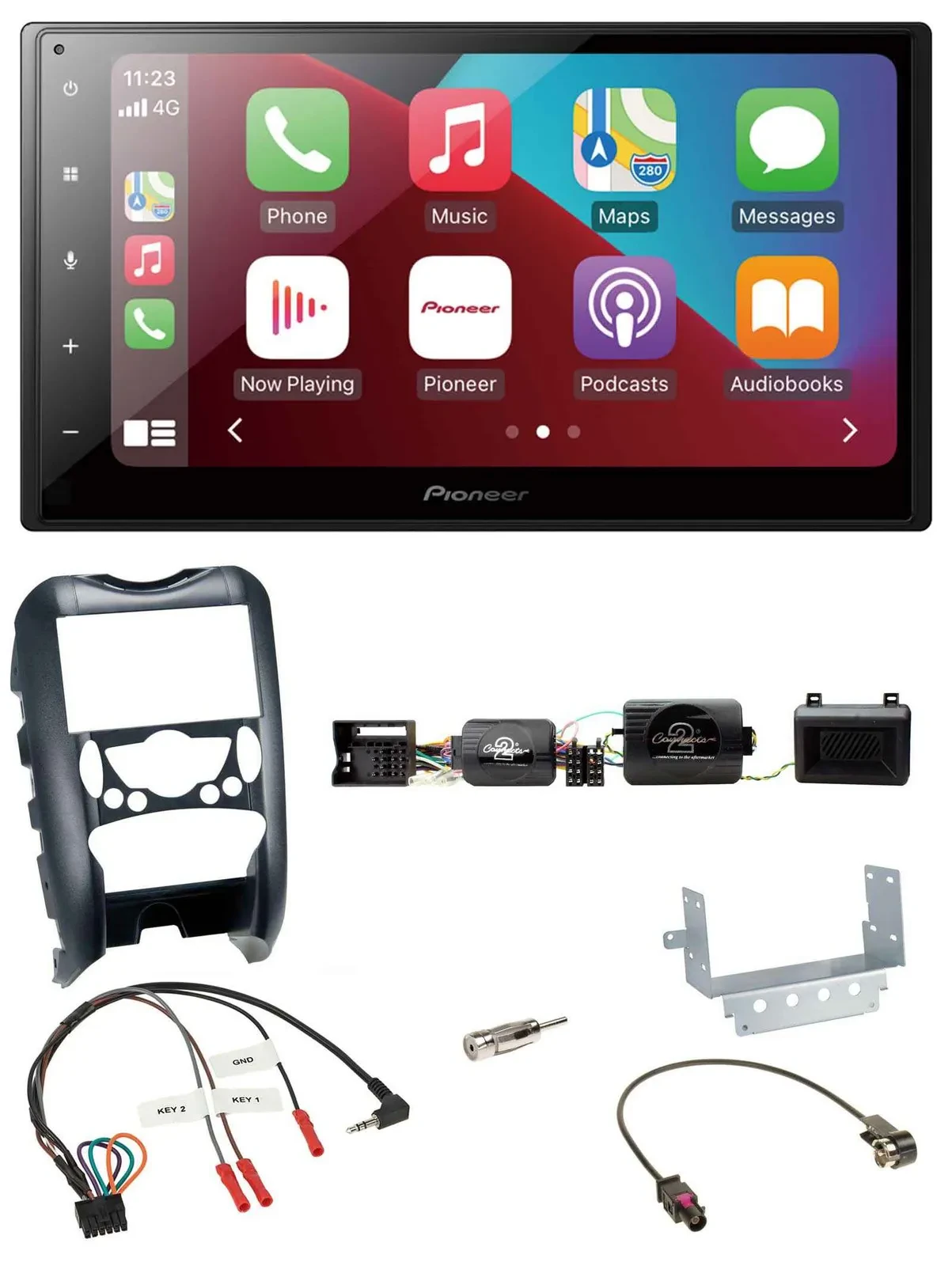 Pioneer USB Lenkrad DAB 2DIN Bluetooth Autoradio für Mini Cooper 06-14 Parksenso
