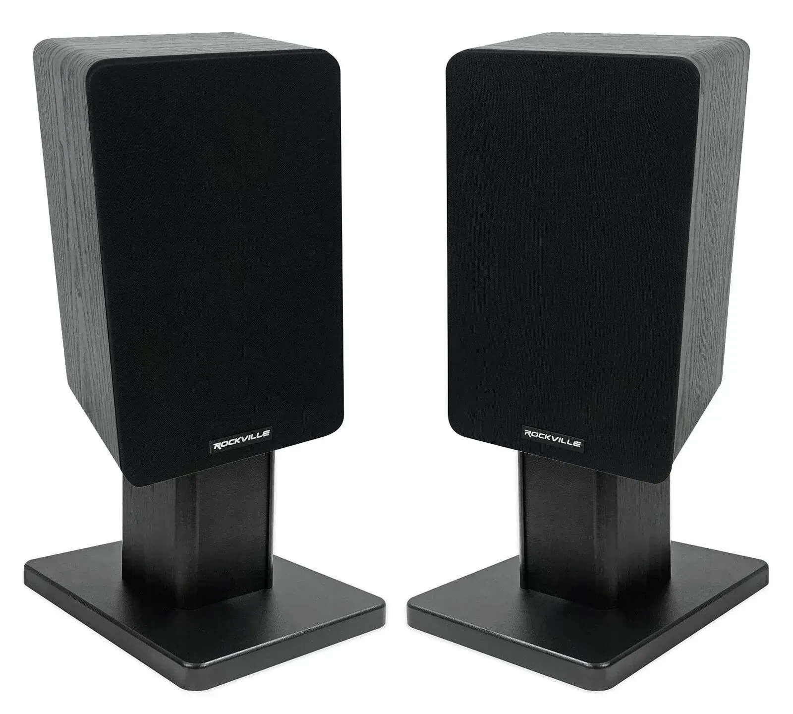 Широкополосная акустическая система Rockville RockShelf 54B Black со стойками (пара)