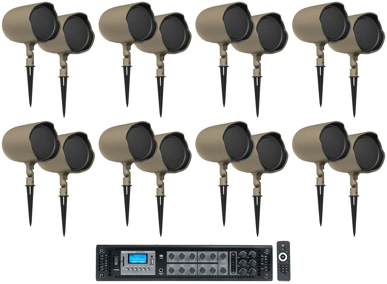 Рупорная акустика JBL GSF6-TN Tan с усилителем (16 штук)