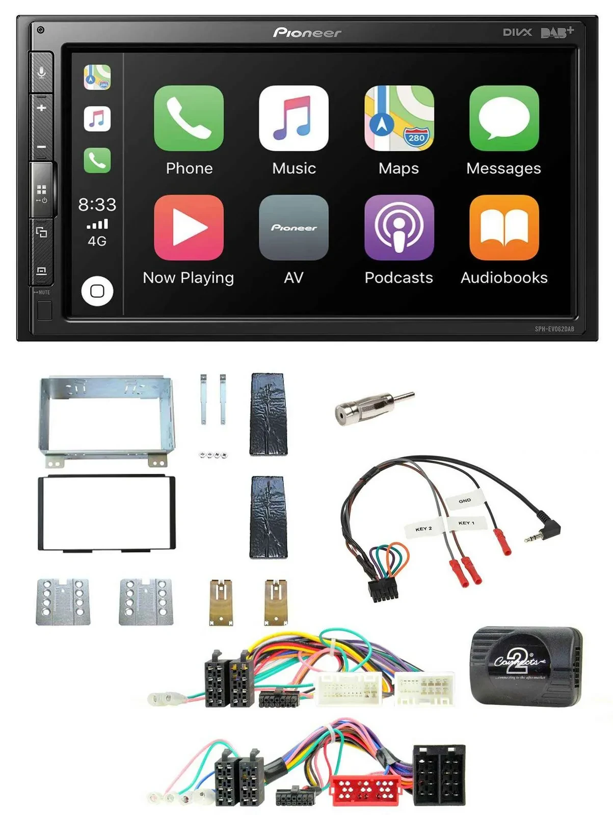 Pioneer USB Lenkrad DAB 2DIN Bluetooth Autoradio für KIA Carnival II VQ 2006-201