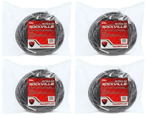 Спикерный кабель Rockville RCTS1250 Black 15.25 м (4 штуки)