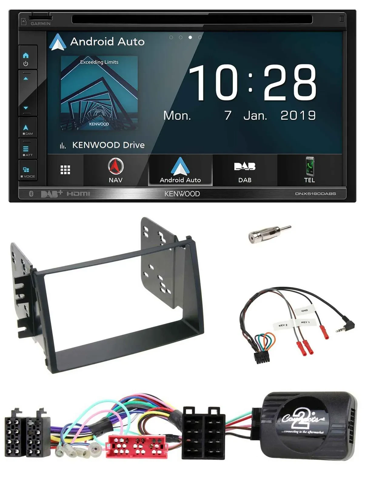 Kenwood DAB TMC USB 2DIN Lenkrad Bluetooth Navigation für Kia Soul 2009-2011