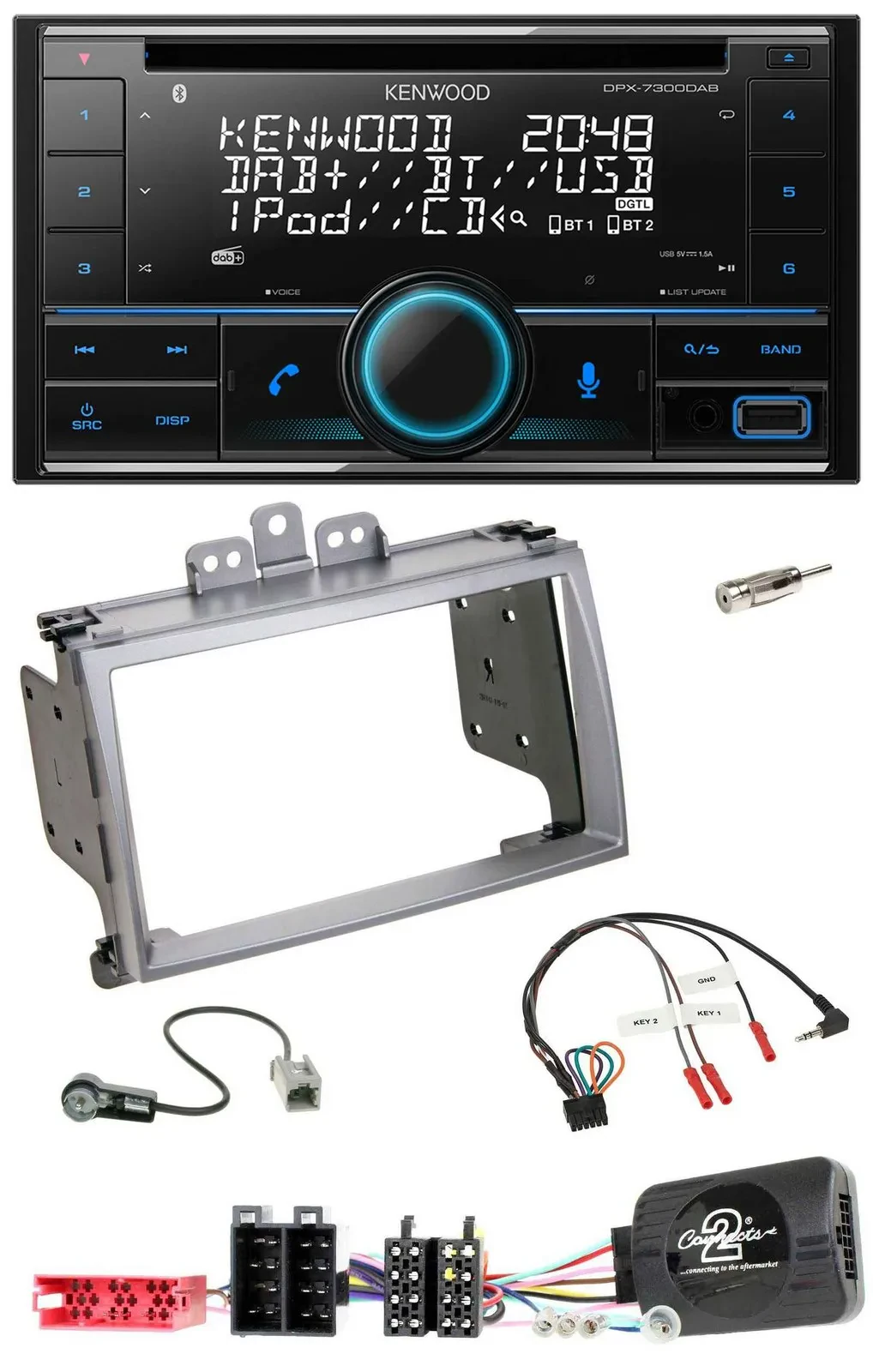 Kenwood CD 2DIN DAB USB Lenkrad Bluetooth Autoradio für Hyundai i20 2009-2012 si