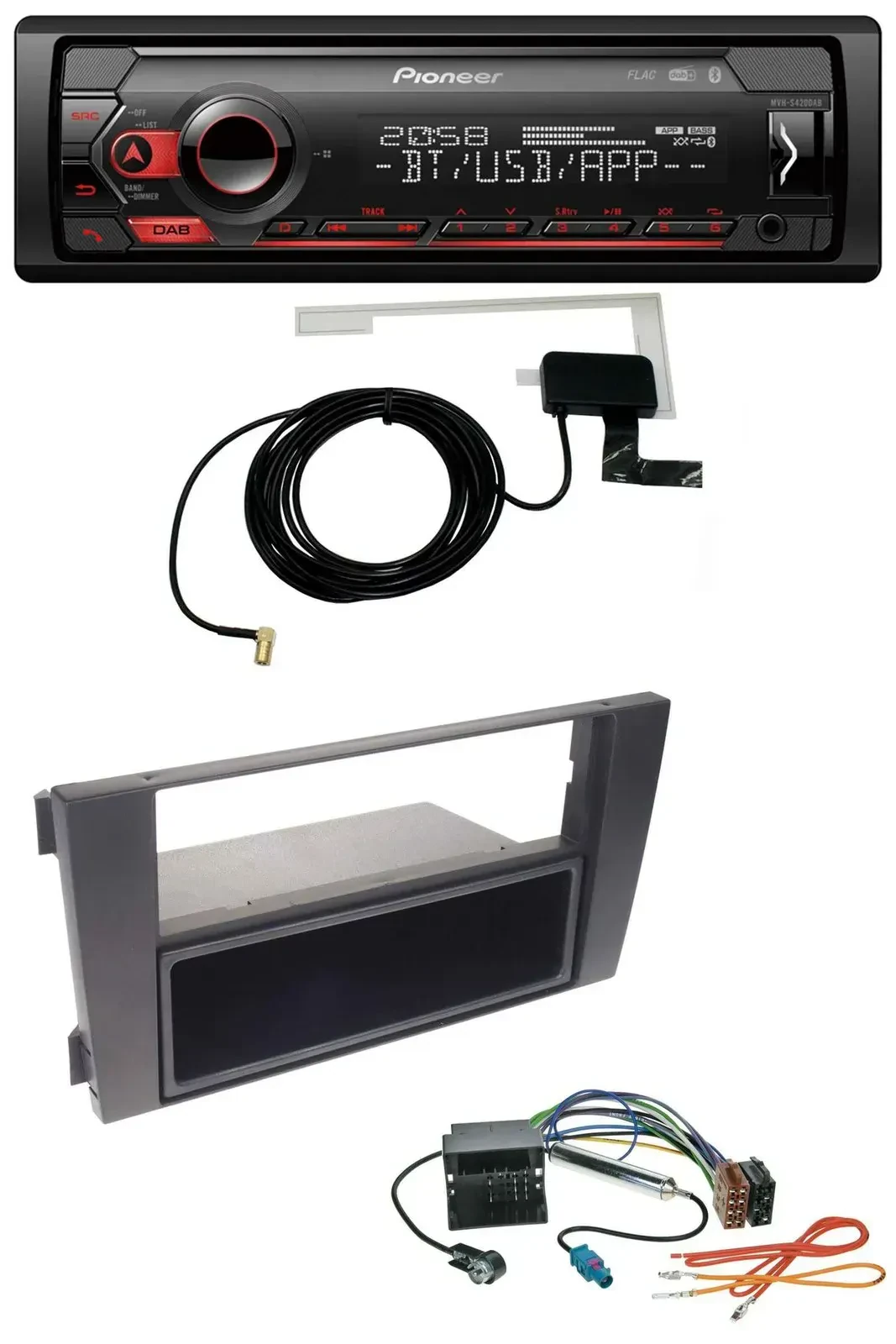 Автомагнитола для Audi A6 (2001–2005) C5 Pioneer DAB, USB, MP3, Bluetooth, Quadlock