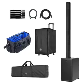 RCF EVOX-JMIX-9 12" Three-Way Column Array Black with Rolling Cover