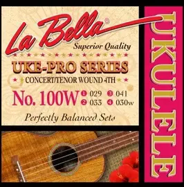 Комплект струн для концертного и тенор укулеле La Bella 100W Uke-Pro