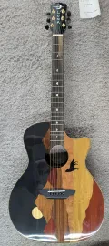 Luna Guitars Vista Wolf Koa Body Acoustic Electric Guitar with hardshell Case