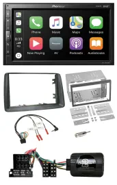 Pioneer USB Lenkrad DAB 2DIN Bluetooth Autoradio für Fiat Panda 2004-2007 grau