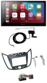 Pioneer USB Bluetooth DAB MP3 2DIN Autoradio für Ford C-Max (ab 10) grau