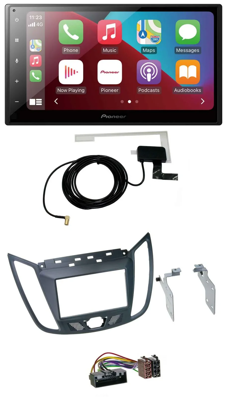 Pioneer USB Bluetooth DAB MP3 2DIN Autoradio für Ford C-Max (ab 10) grau