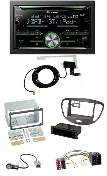Pioneer CD USB MP3 Bluetooth 2DIN DAB Autoradio für Hyundai i10 2008-13 dunkelsi