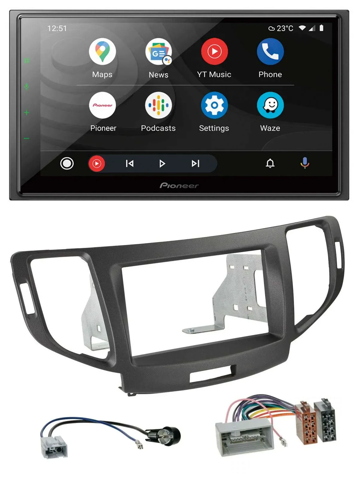 Pioneer USB 2DIN DAB MP3 Bluetooth Autoradio für Honda Accord ab 11 anthrazit