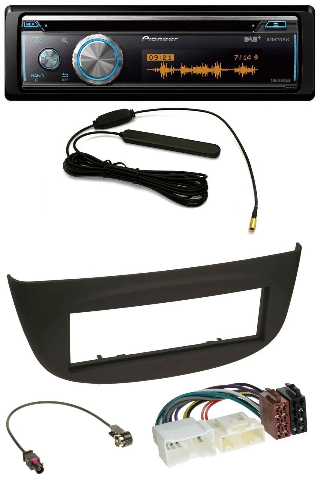 Pioneer CD USB Bluetooth DAB MP3 Autoradio für Renault Twingo ab 2012 schwarz