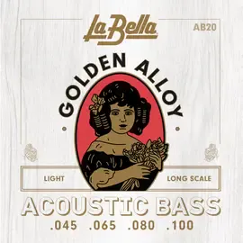 Струны для бас-гитары акустической La Bella AB20 80/20 Brass Alloy Light 45-100