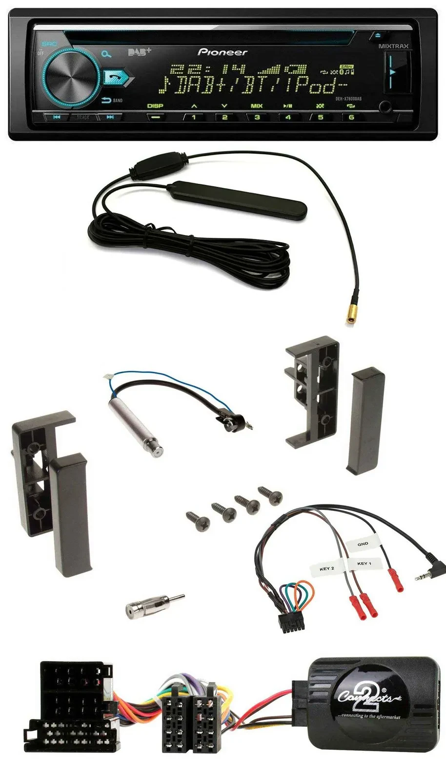 Pioneer CD MP3 Lenkrad DAB USB Autoradio für Audi A2 A3 A4 A6 1999-2000